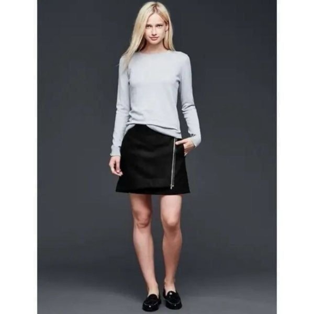 Gap Wool Blend Zipper Detail Skirt